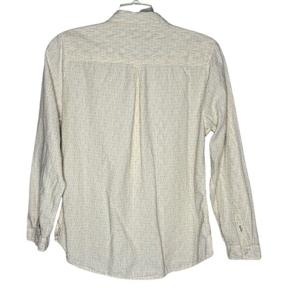 Carbon 2 Cobalt Shirt Mens Large Cream Multi Arrow Print Button Up Office Preppy - Picture 2 of 8